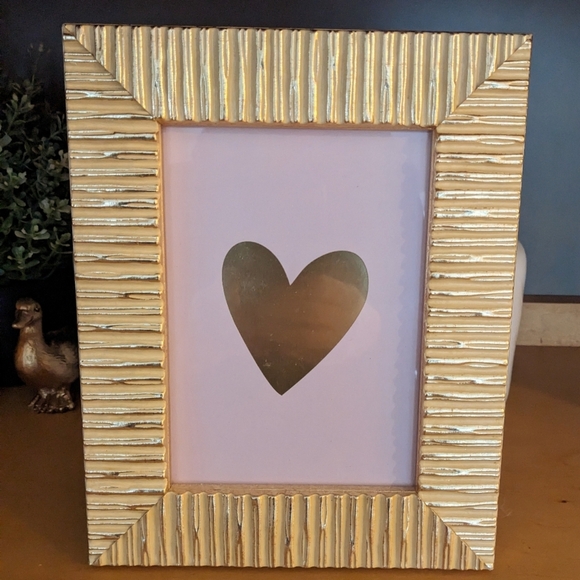Other - Heart Art Gold Foil Pink Valentine Day Decor Gold Frame Bedroom Nursery Wedding